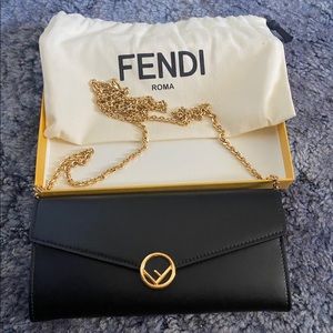 SOLD - NWOT Continental F Fendi chains on wallet